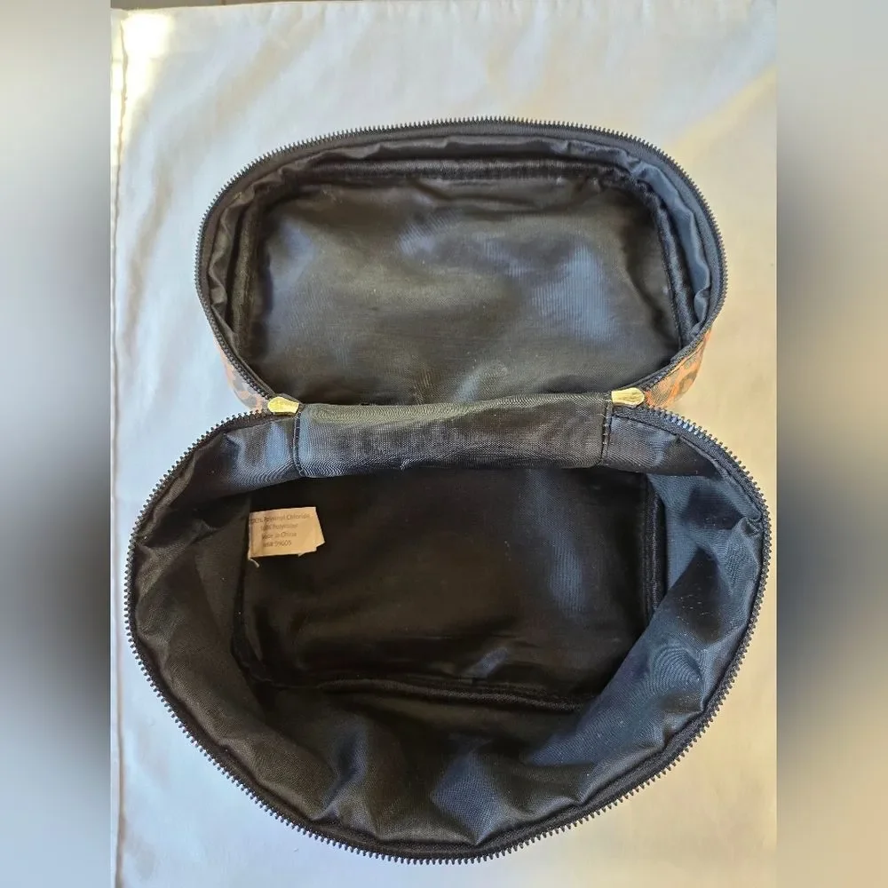 Nicole Miller Leopard Print Train Case with Gold Accents